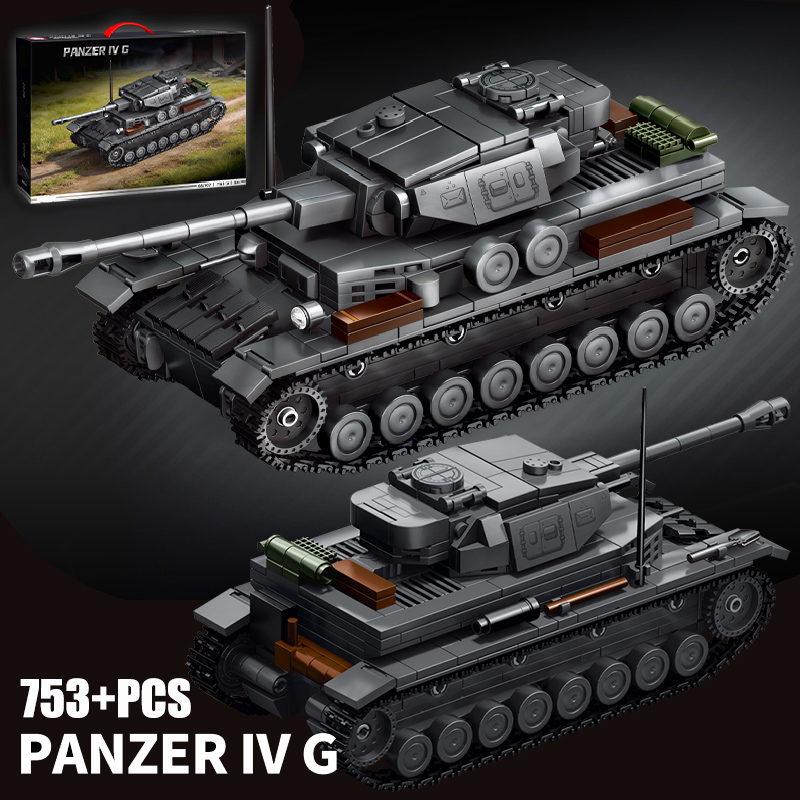 Lego Compatible Military Tank - Militärisches Modellbausatz-Set im Maßstab 1:35, Panzerkampfwagen